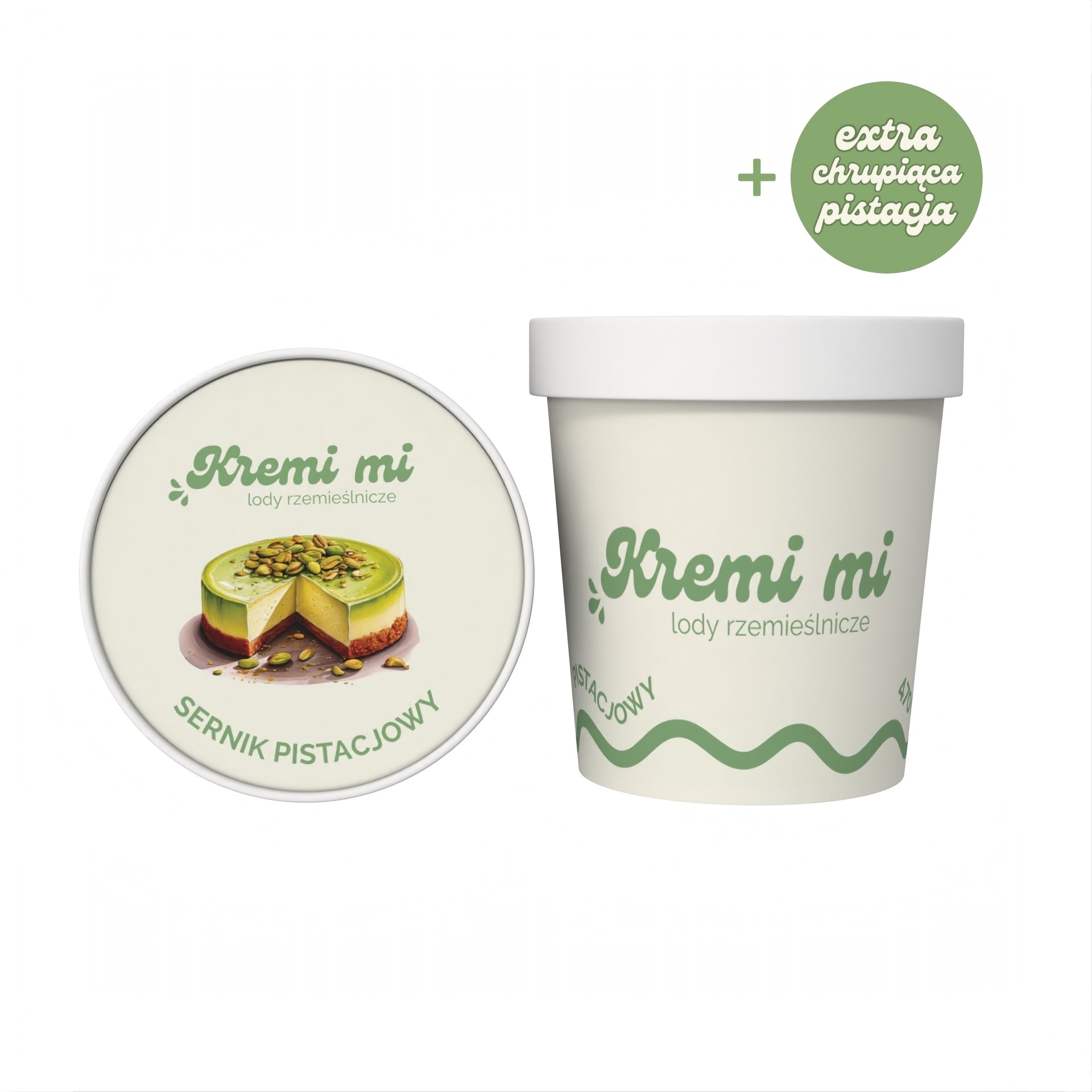 Lody o smaku Sernika Pistacjowego z Extra Chrupiącą Pistacją
