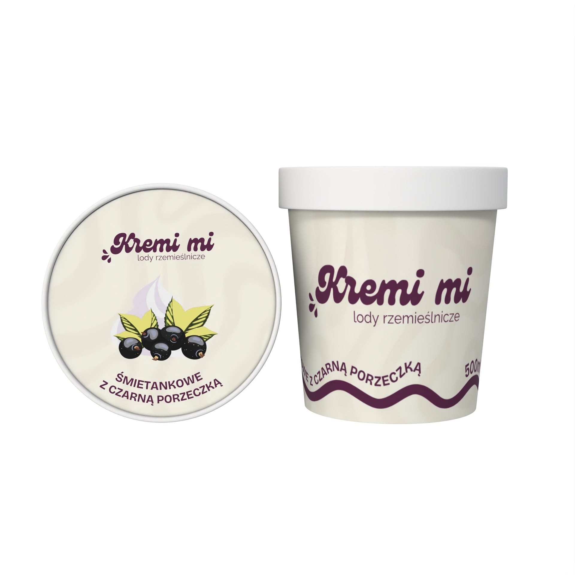 Lody Śmietankowe z Czarną Porzeczką