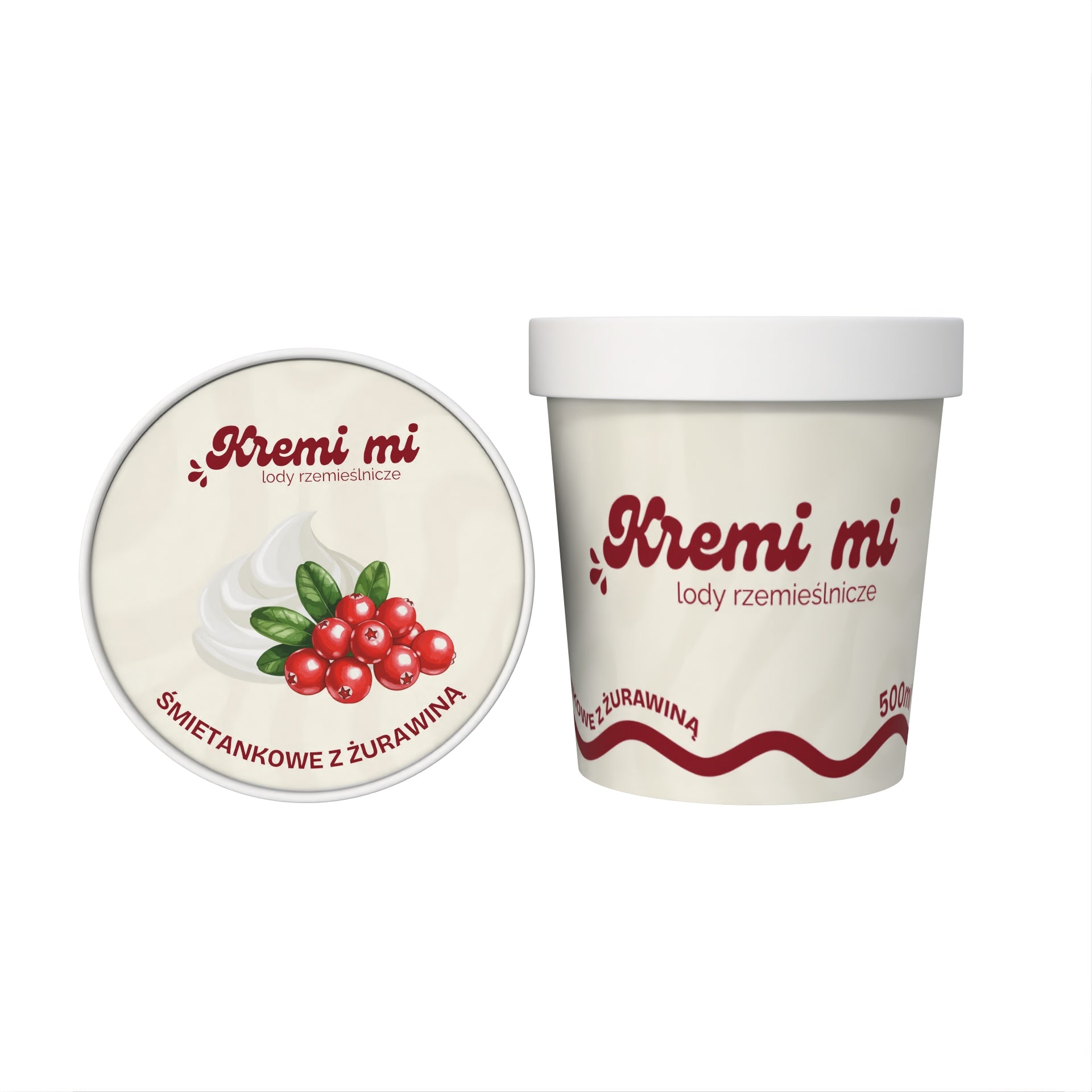 Lody Śmietankowe z Żurawiną