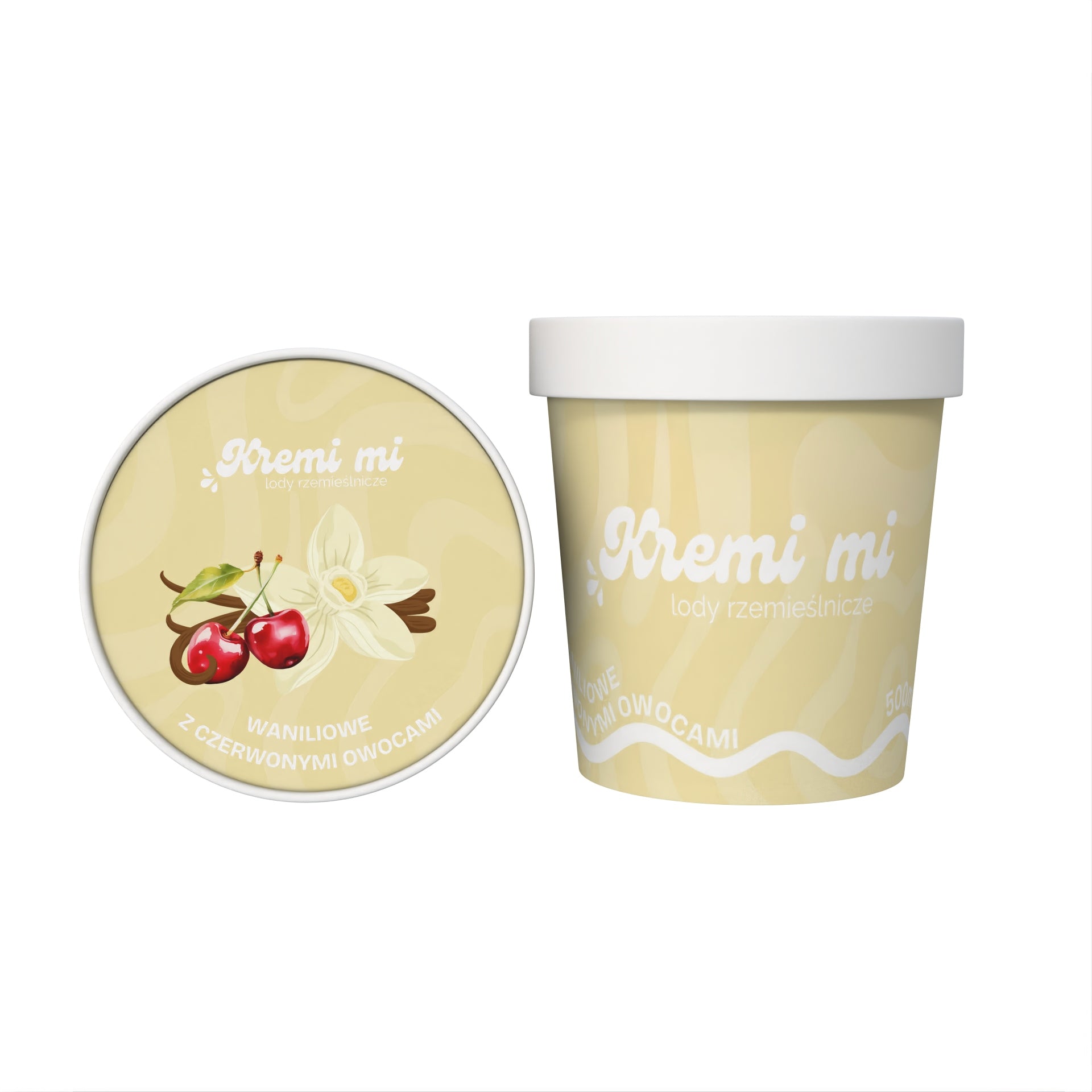 Lody Waniliowe z Czerwonymi Owocami