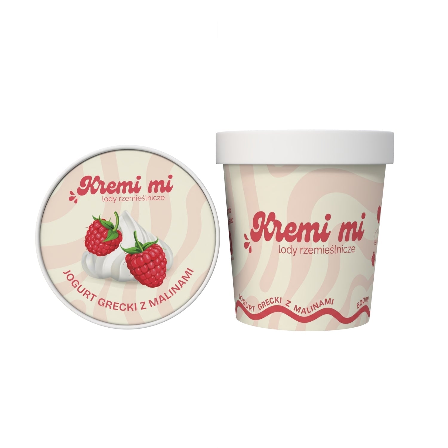 Lody Jogurt Grecki z Polewą Malinową