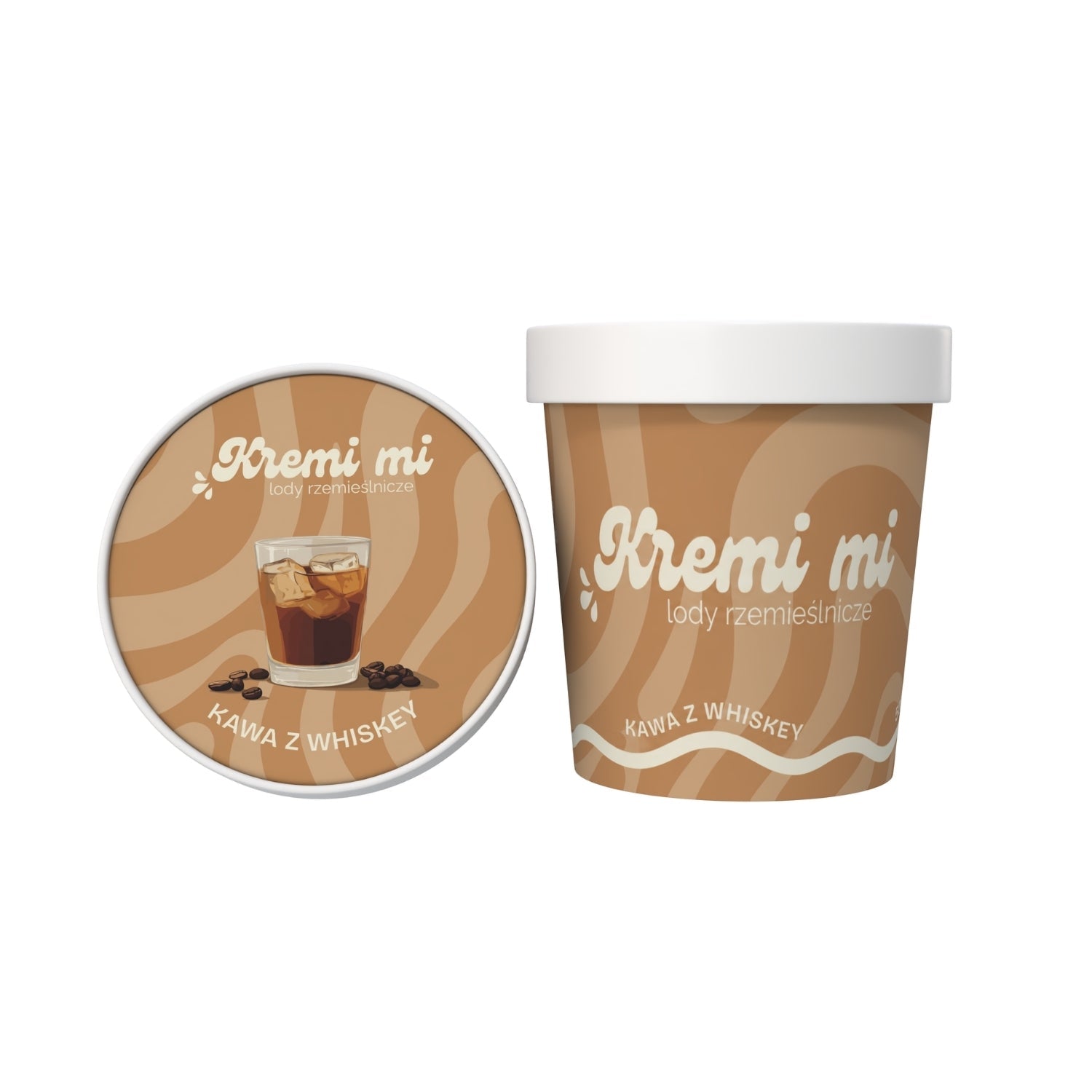 Lody o smaku Kawy z Polewą Whiskey (0% alk.)