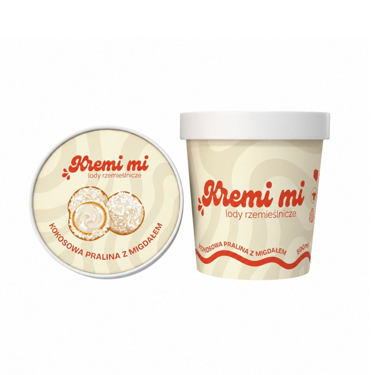 Lody o smaku Kokosowej Praliny z Migdałem