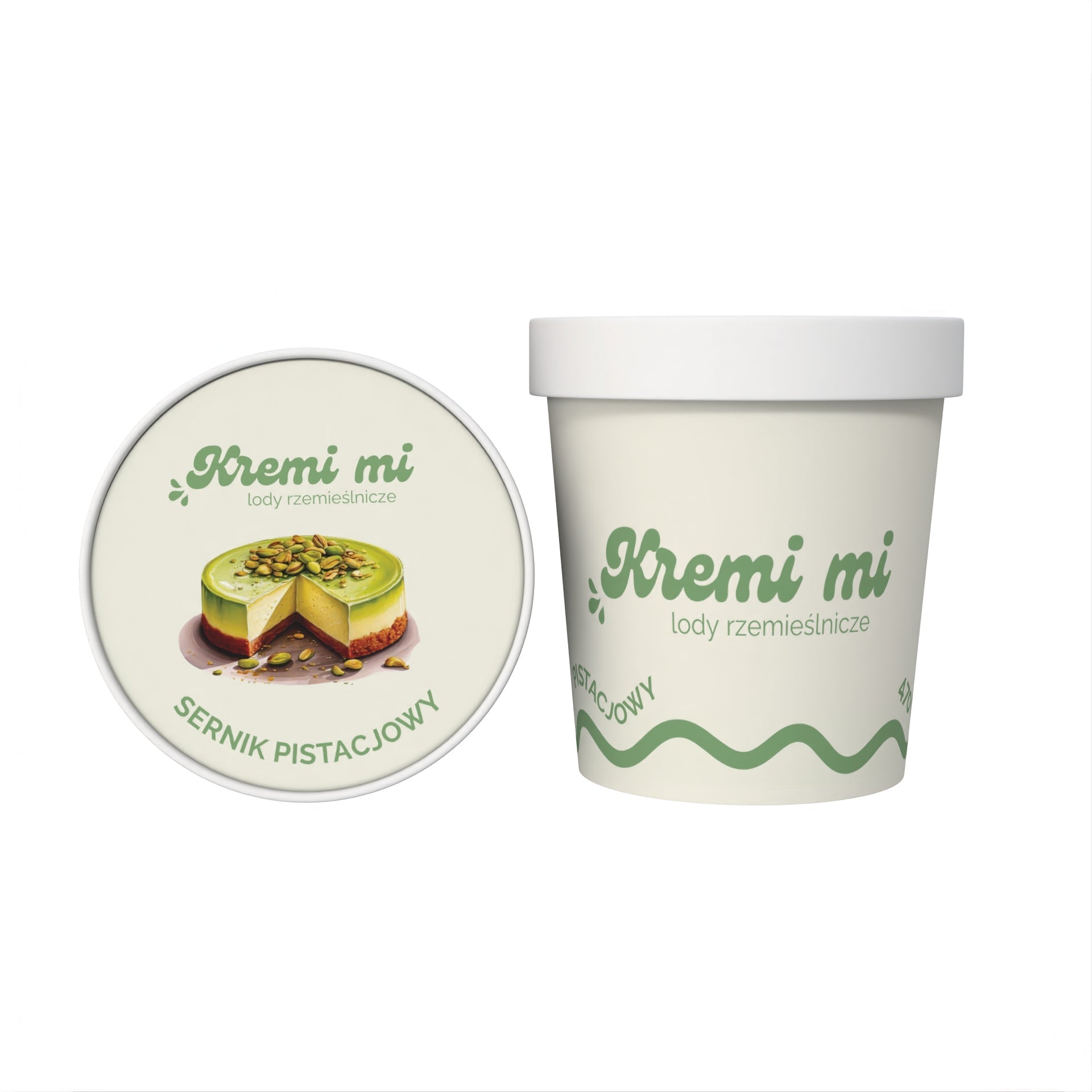 Lody o smaku Sernika Pistacjowego - lody rzemieślnicze Kremi mi