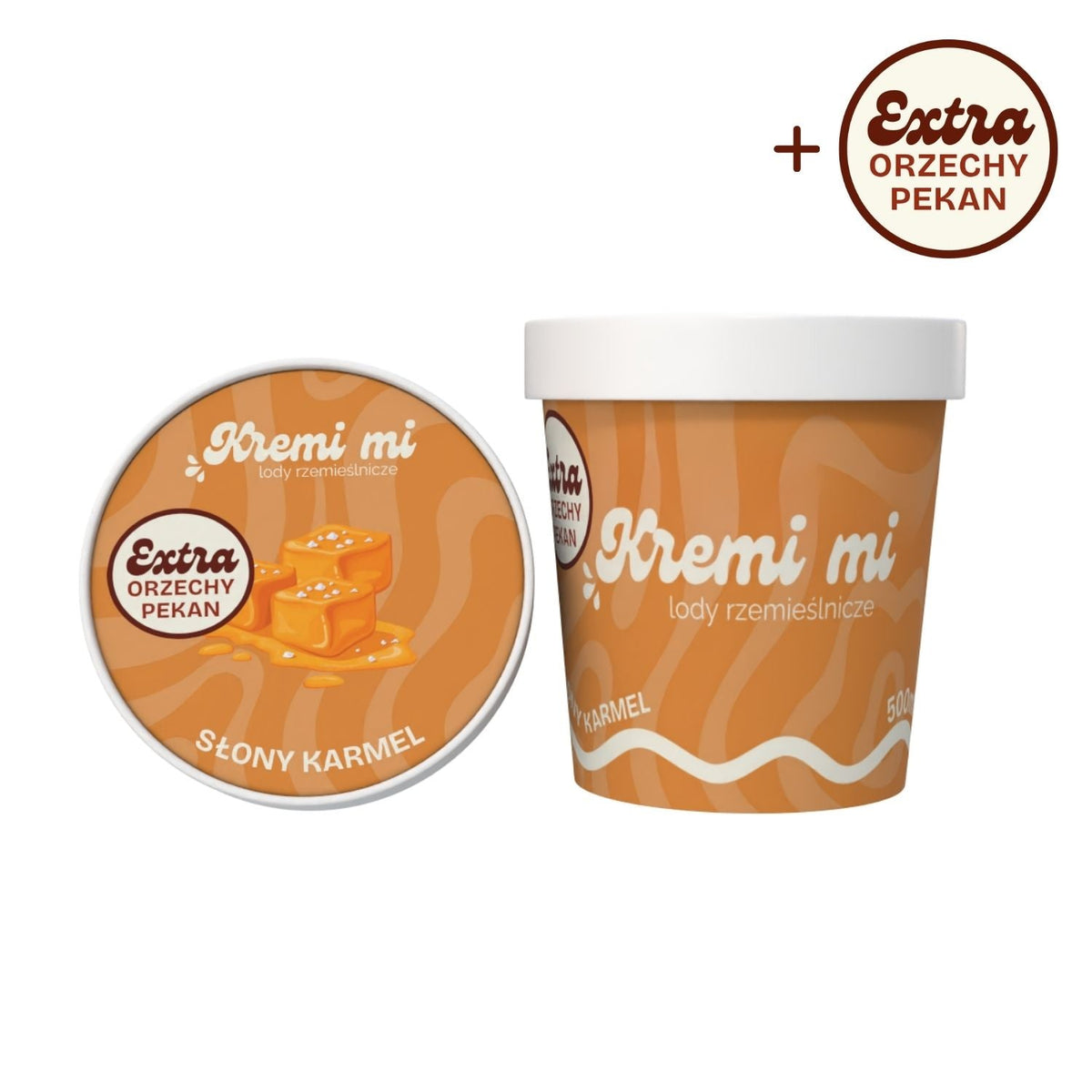 Lody o smaku Słonego Karmelu z Extra Orzechami Pekan