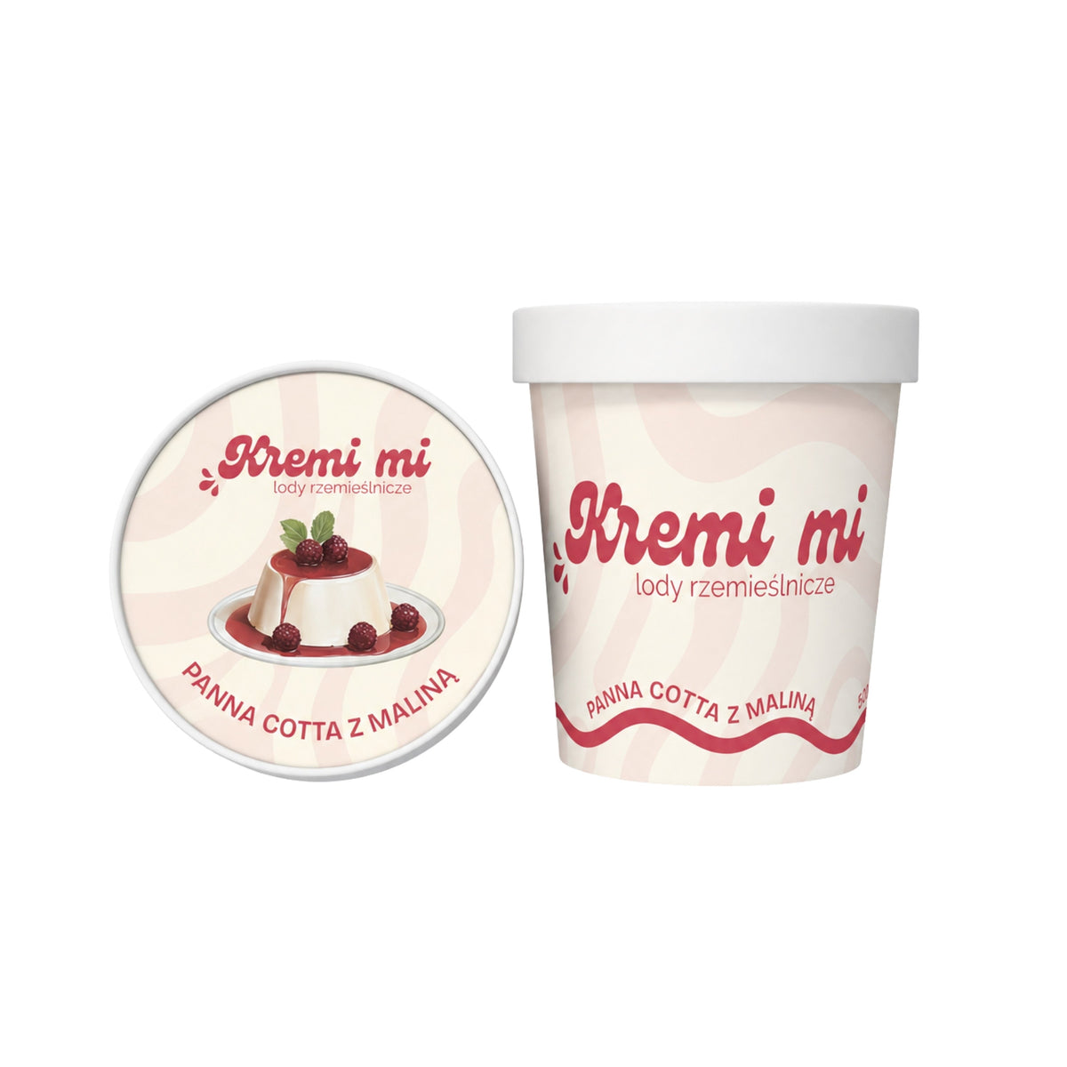 Lody Panna Cotta z Polewą Malinową