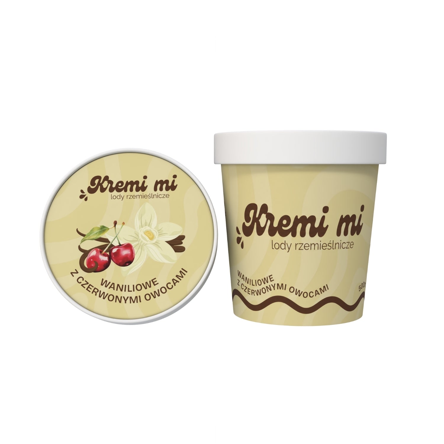 Lody Waniliowe z Czerwonymi Owocami